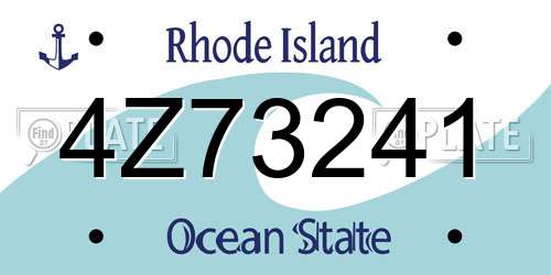 4Z73241 Rhode Island License Plate