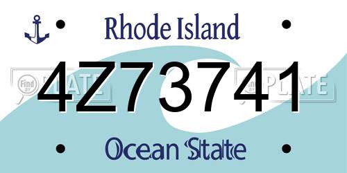 4Z73741 Rhode Island License Plate