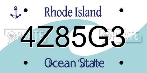 4Z85G3 Rhode Island License Plate