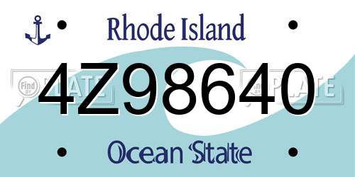 4Z98640 Rhode Island License Plate