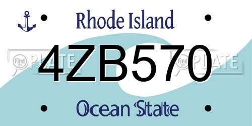 4ZB570 Rhode Island License Plate