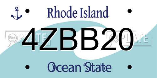 4ZBB20 Rhode Island License Plate