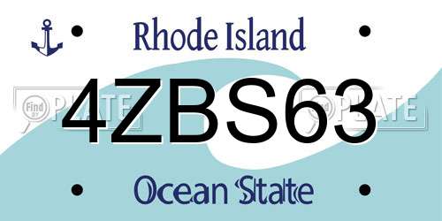 4ZBS63 Rhode Island License Plate