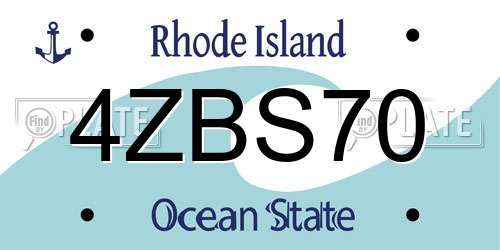 4ZBS70 Rhode Island License Plate