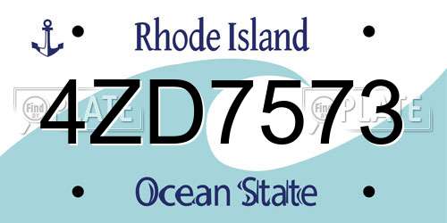 4ZD7573 Rhode Island License Plate