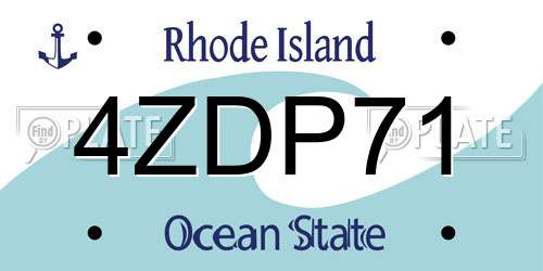 4ZDP71 Rhode Island License Plate