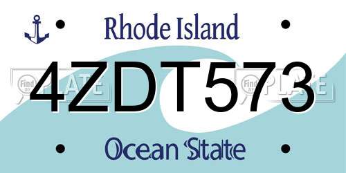 4ZDT573 Rhode Island License Plate
