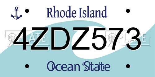 4ZDZ573 Rhode Island License Plate