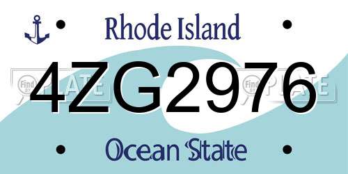 4ZG2976 Rhode Island License Plate