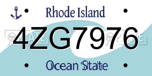 4ZG7976 Rhode Island License Plate