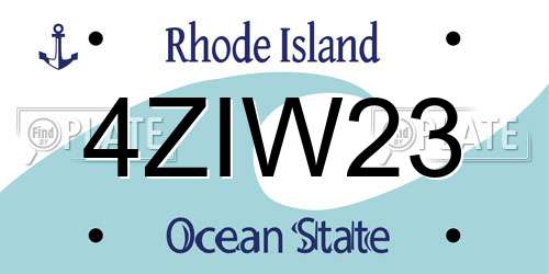 4ZIW23 Rhode Island License Plate