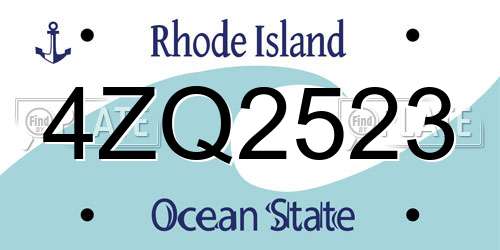 4ZQ2523 Rhode Island License Plate