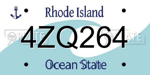 4ZQ264 Rhode Island License Plate