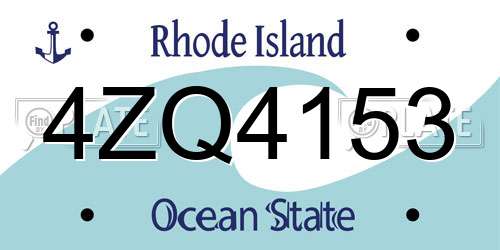 4ZQ4153 Rhode Island License Plate