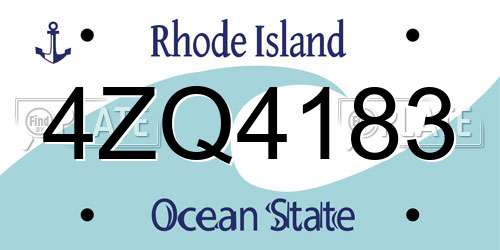 4ZQ4183 Rhode Island License Plate