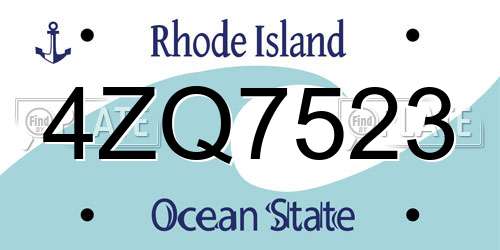 4ZQ7523 Rhode Island License Plate