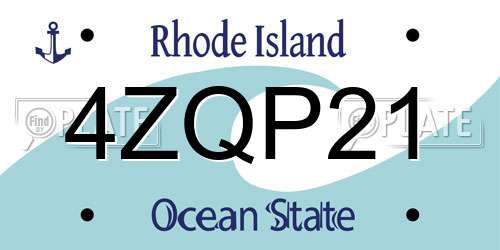 4ZQP21 Rhode Island License Plate