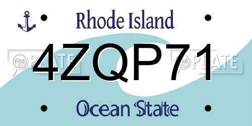 4ZQP71 Rhode Island License Plate