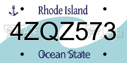 4ZQZ573 Rhode Island License Plate