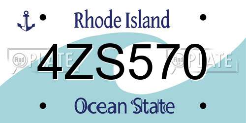 4ZS570 Rhode Island License Plate