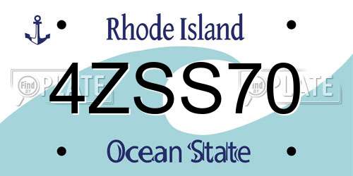 4ZSS70 Rhode Island License Plate