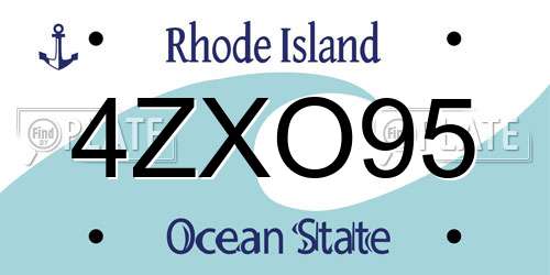 4ZXO95 Rhode Island License Plate