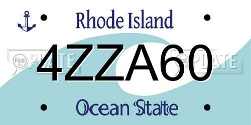 4ZZA60 Rhode Island License Plate