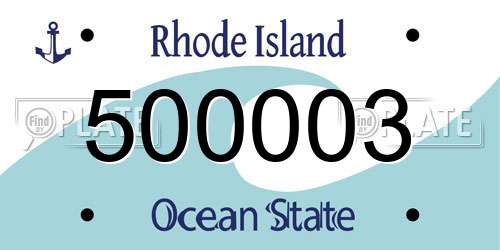 500003 Rhode Island License Plate