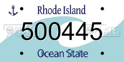 500445 Rhode Island License Plate