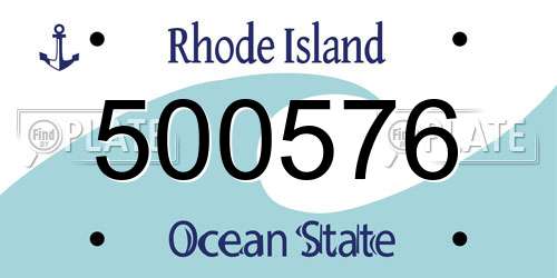 500576 Rhode Island License Plate