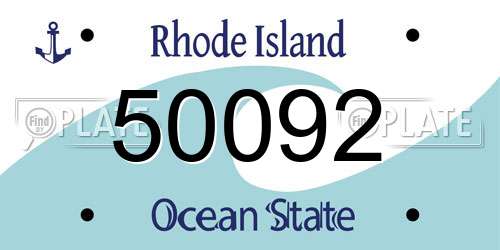 50092 Rhode Island License Plate