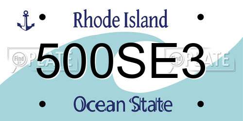 500SE3 Rhode Island License Plate