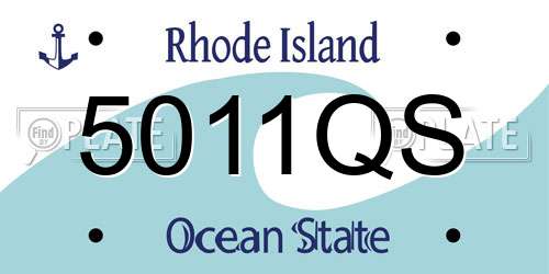 5011QS Rhode Island License Plate