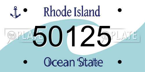 50125 Rhode Island License Plate