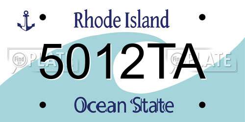 5012TA Rhode Island License Plate
