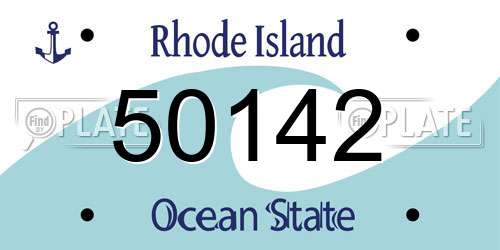 50142 Rhode Island License Plate