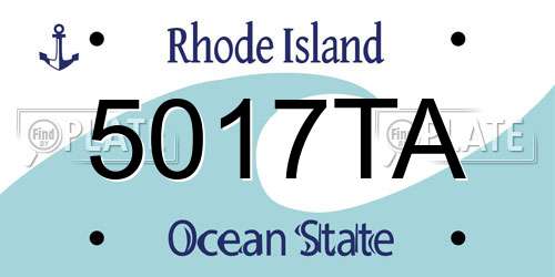 5017TA Rhode Island License Plate