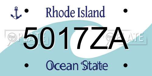 5017ZA Rhode Island License Plate