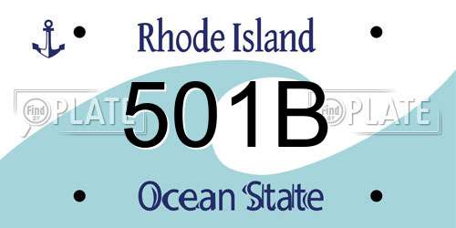 501B Rhode Island License Plate