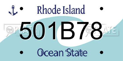 501B78 Rhode Island License Plate