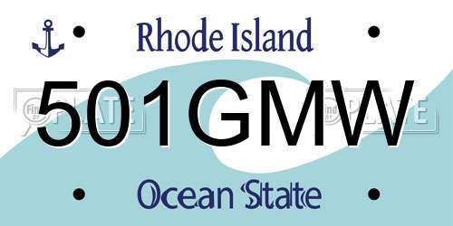 501GMW Rhode Island License Plate