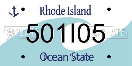 501I05 Rhode Island License Plate
