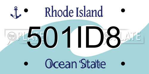 501ID8 Rhode Island License Plate