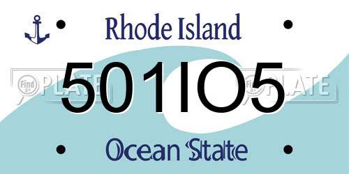 501IO5 Rhode Island License Plate