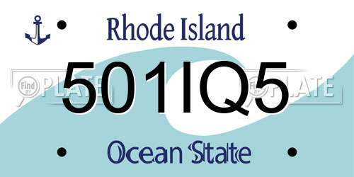 501IQ5 Rhode Island License Plate