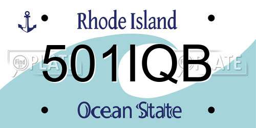 501IQB Rhode Island License Plate