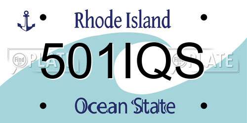501IQS Rhode Island License Plate