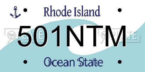 501NTM Rhode Island License Plate