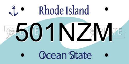 501NZM Rhode Island License Plate