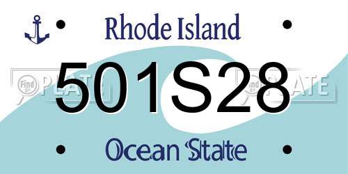 501S28 Rhode Island License Plate